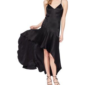 Bardot Satin Flounced Dress Large